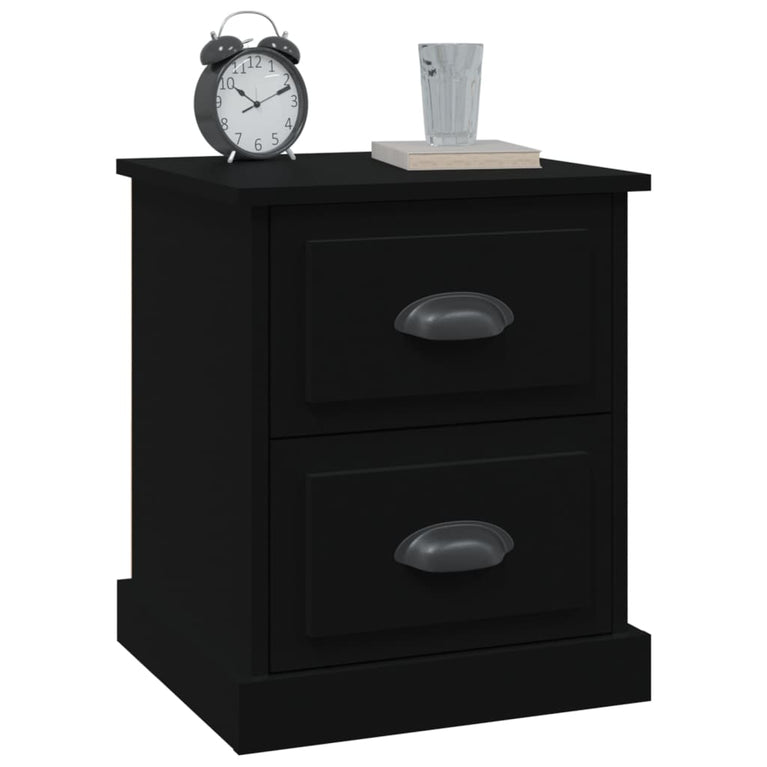 Nachtkastjes 2 st 39x39x47,5 cm bewerkt hout zwart MeubelReus