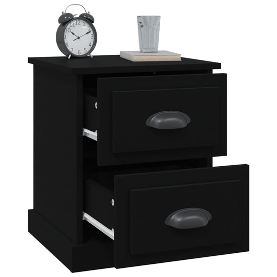 Nachtkastjes 2 st 39x39x47,5 cm bewerkt hout zwart MeubelReus