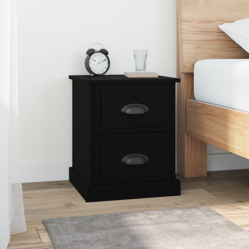 Nachtkastjes 2 st 39x39x47,5 cm bewerkt hout zwart MeubelReus