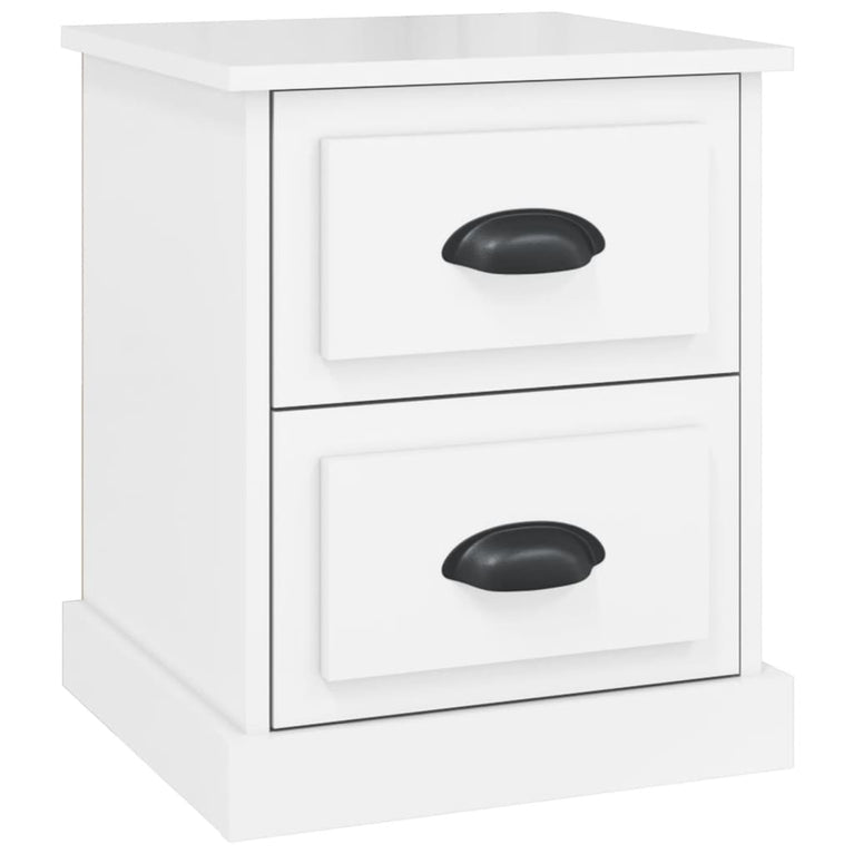 Nachtkastje 39x39x47,5 cm bewerkt hout hoogglans wit MeubelReus