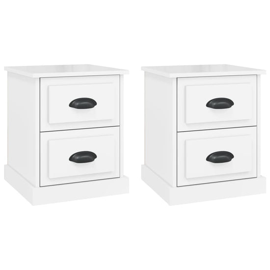 Nachtkastjes 2 st 39x39x47,5 cm bewerkt hout hoogglans wit MeubelReus