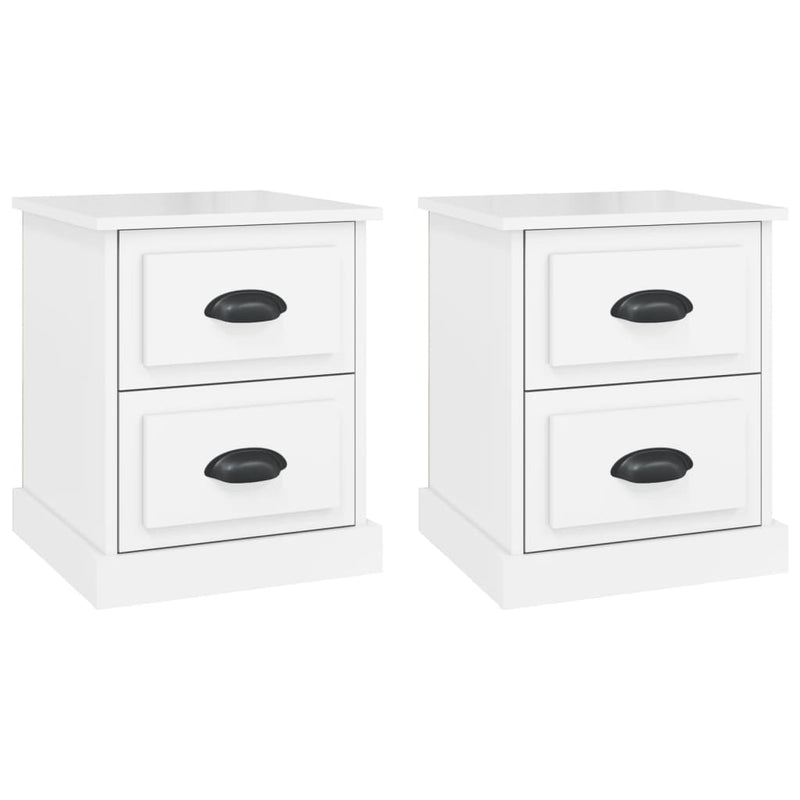 Nachtkastjes 2 st 39x39x47,5 cm bewerkt hout hoogglans wit MeubelReus