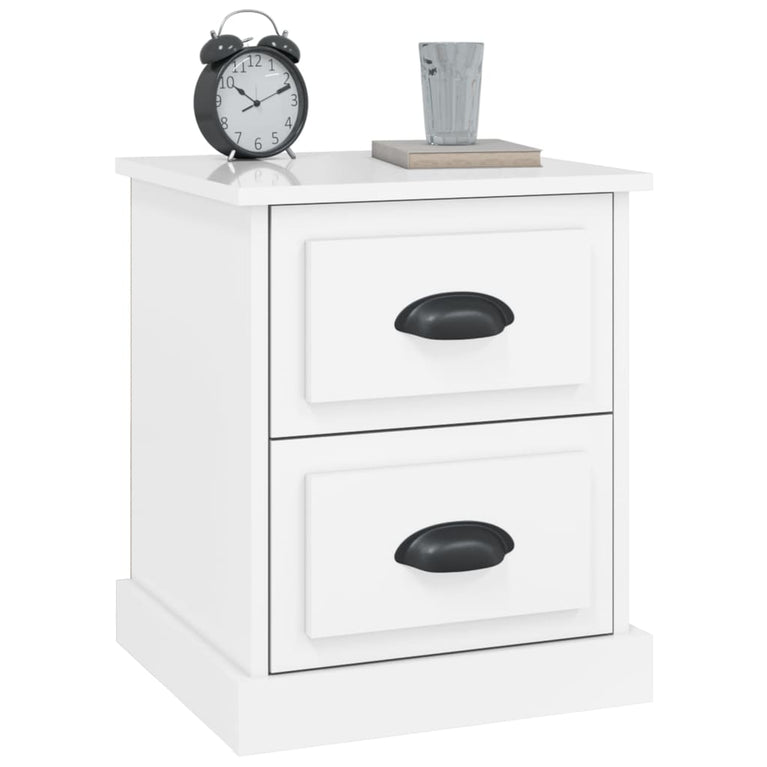 Nachtkastjes 2 st 39x39x47,5 cm bewerkt hout hoogglans wit MeubelReus