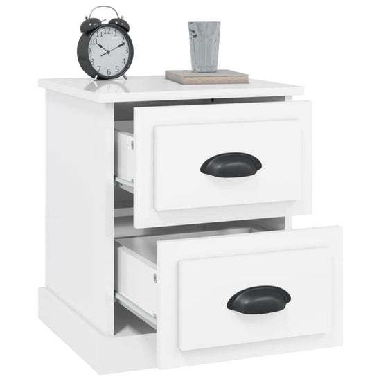 Nachtkastjes 2 st 39x39x47,5 cm bewerkt hout hoogglans wit MeubelReus
