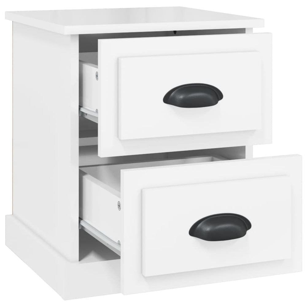 Nachtkastjes 2 st 39x39x47,5 cm bewerkt hout hoogglans wit MeubelReus