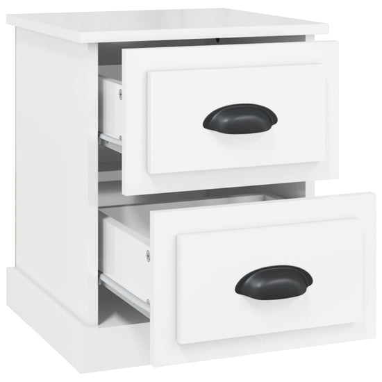 Nachtkastjes 2 st 39x39x47,5 cm bewerkt hout hoogglans wit MeubelReus