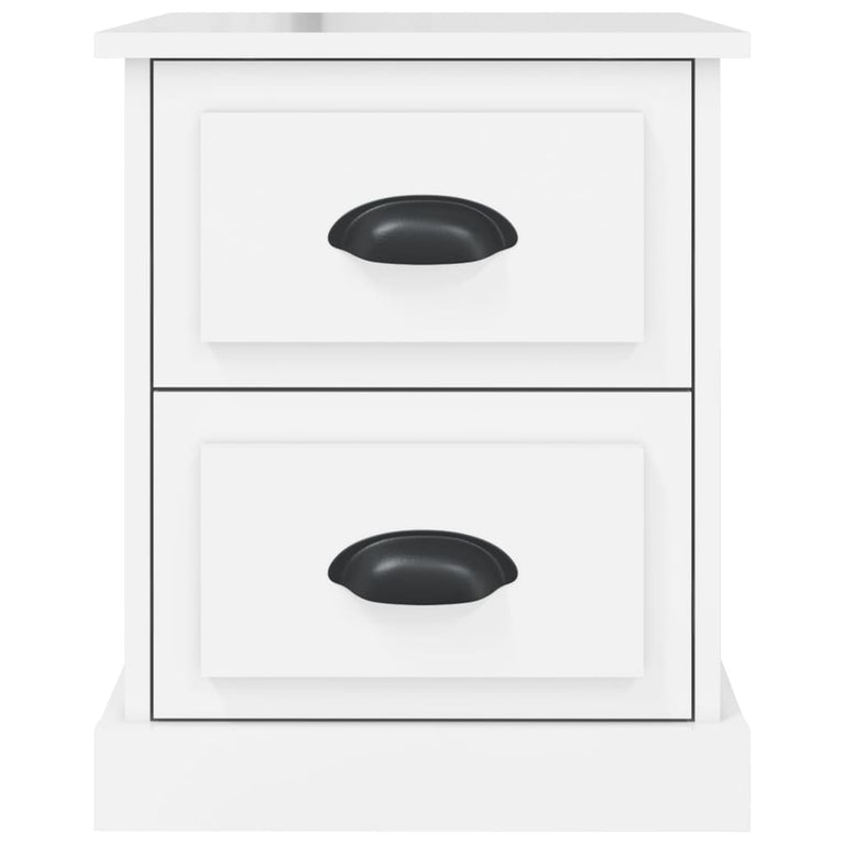 Nachtkastjes 2 st 39x39x47,5 cm bewerkt hout hoogglans wit MeubelReus