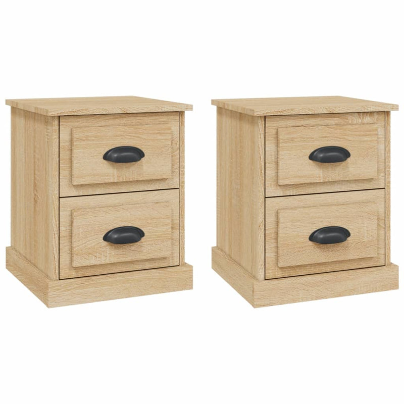 Nachtkastjes 2 st 39x39x47,5 cm bewerkt hout sonoma eikenkleur MeubelReus