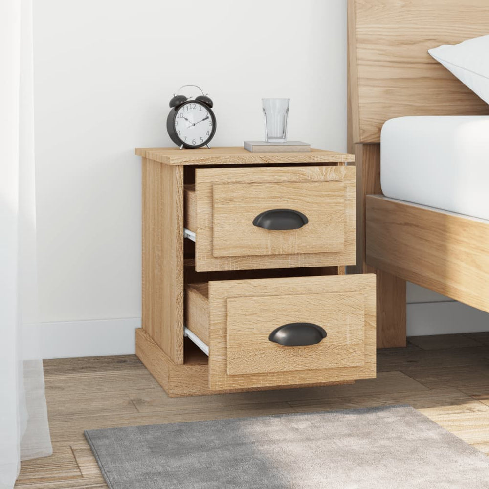 Nachtkastjes 2 st 39x39x47,5 cm bewerkt hout sonoma eikenkleur MeubelReus