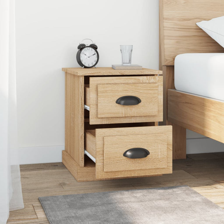 Nachtkastjes 2 st 39x39x47,5 cm bewerkt hout sonoma eikenkleur MeubelReus
