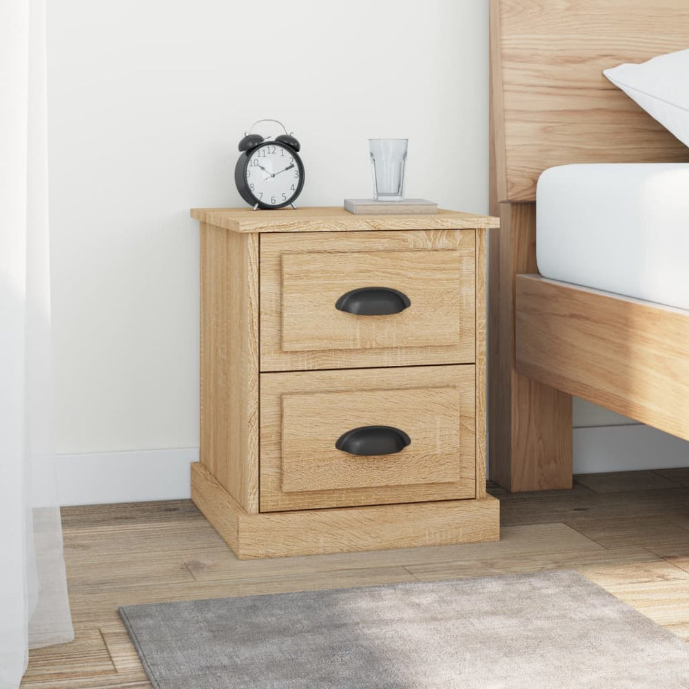 Nachtkastjes 2 st 39x39x47,5 cm bewerkt hout sonoma eikenkleur MeubelReus