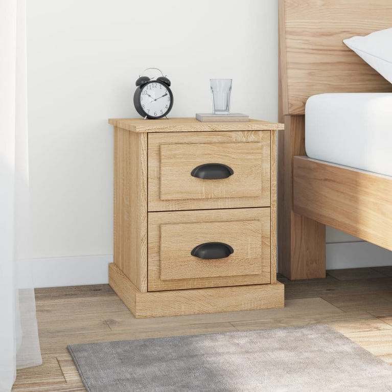 Nachtkastjes 2 st 39x39x47,5 cm bewerkt hout sonoma eikenkleur MeubelReus