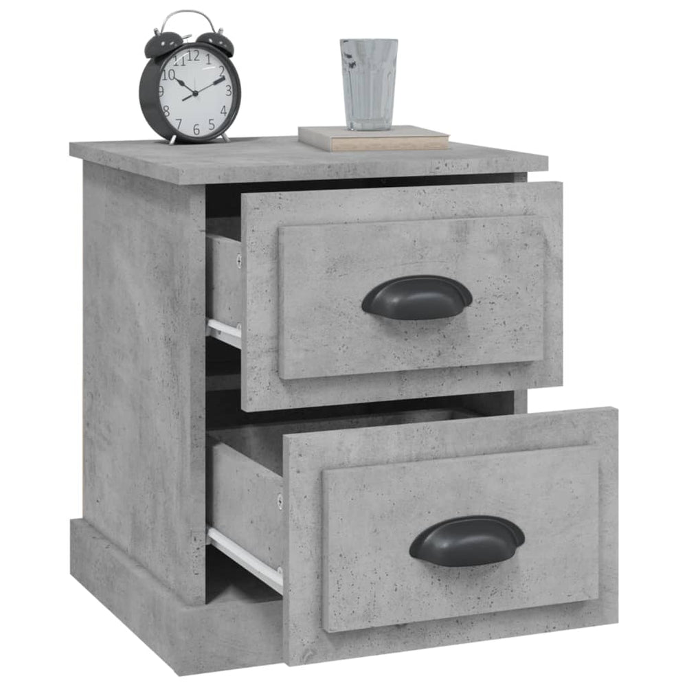 Nachtkastje 39x39x47,5 cm bewerkt hout betongrijs MeubelReus