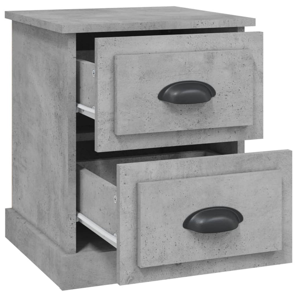 Nachtkastje 39x39x47,5 cm bewerkt hout betongrijs MeubelReus