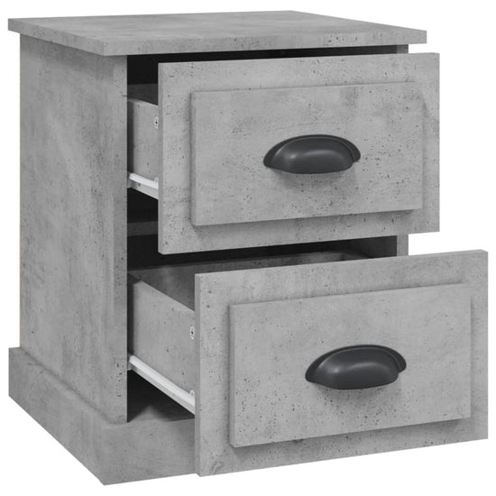 Nachtkastje 39x39x47,5 cm bewerkt hout betongrijs MeubelReus