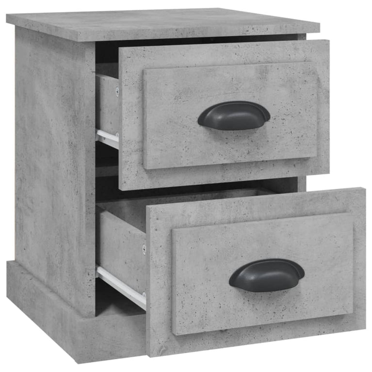 Nachtkastje 39x39x47,5 cm bewerkt hout betongrijs MeubelReus