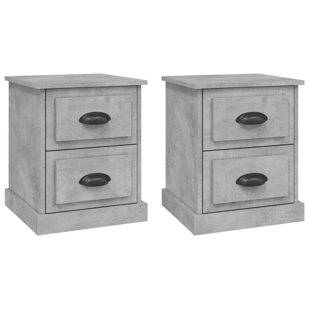 Nachtkastjes 2 st 39x39x47,5 cm bewerkt hout betongrijs MeubelReus