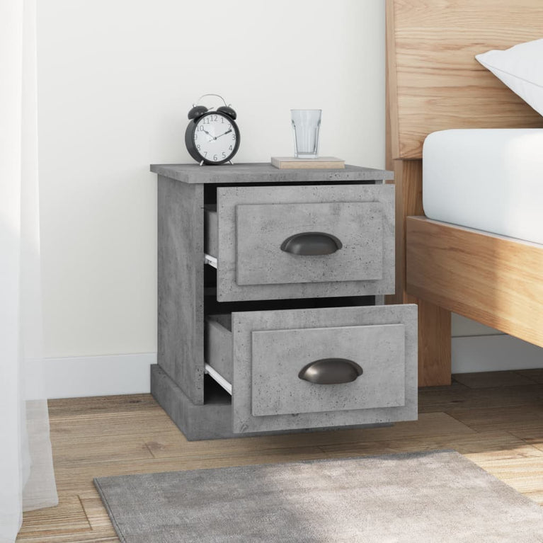Nachtkastjes 2 st 39x39x47,5 cm bewerkt hout betongrijs MeubelReus