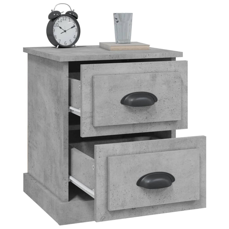 Nachtkastjes 2 st 39x39x47,5 cm bewerkt hout betongrijs MeubelReus