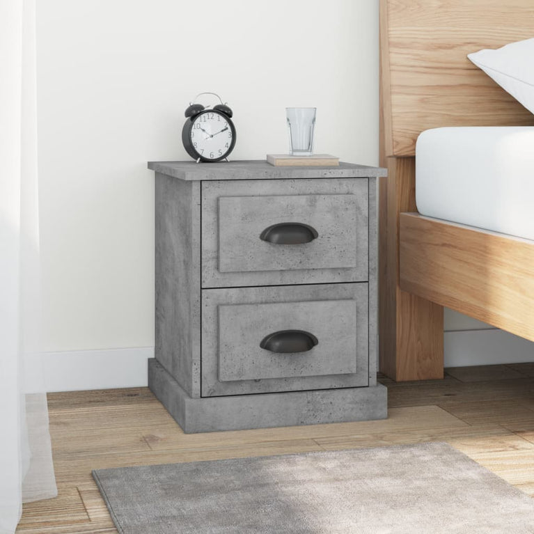 Nachtkastjes 2 st 39x39x47,5 cm bewerkt hout betongrijs MeubelReus