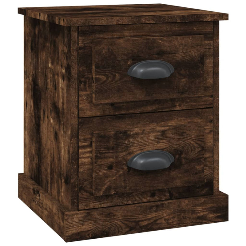 Nachtkastje 39x39x47,5 cm bewerkt hout gerookt eiken MeubelReus