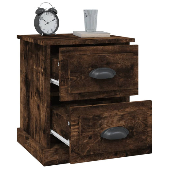 Nachtkastje 39x39x47,5 cm bewerkt hout gerookt eiken MeubelReus