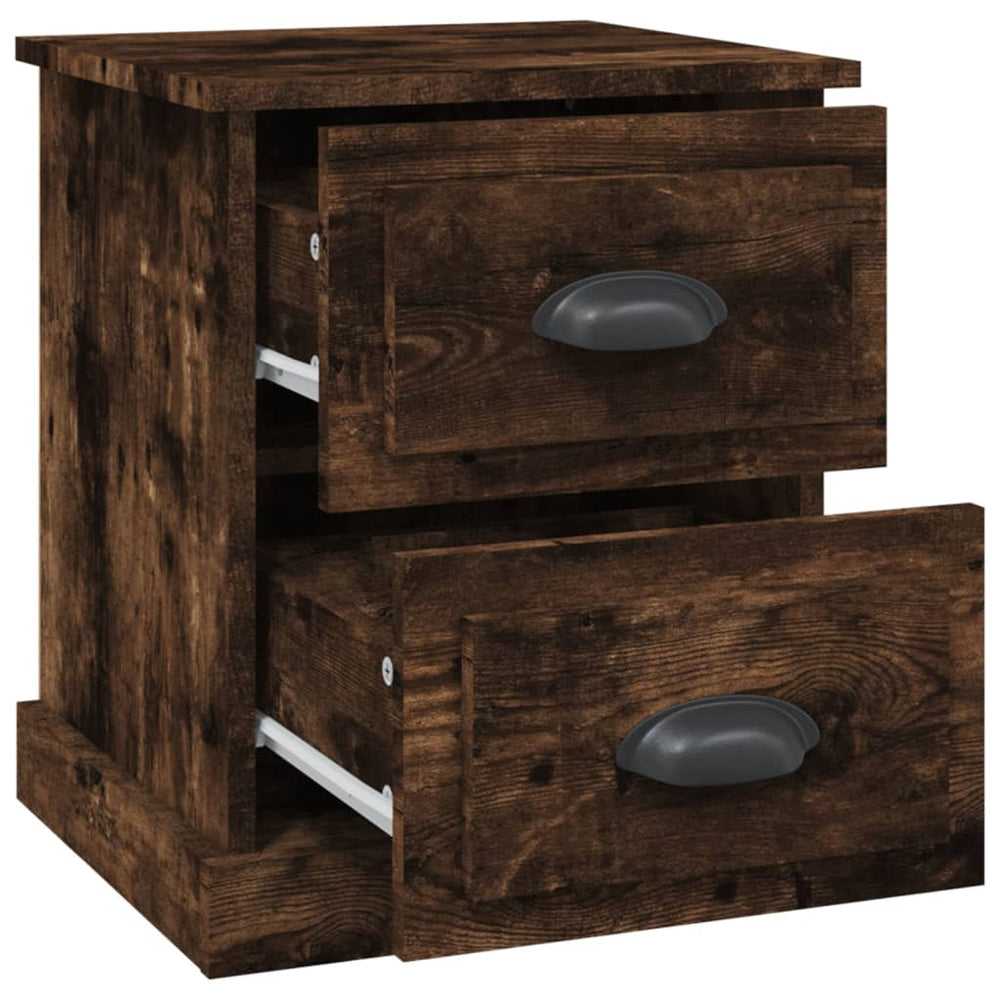 Nachtkastje 39x39x47,5 cm bewerkt hout gerookt eiken MeubelReus