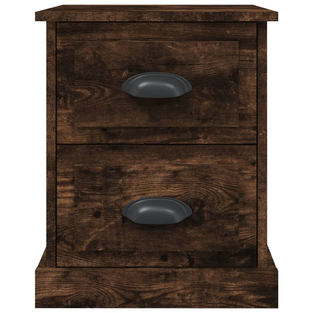 Nachtkastje 39x39x47,5 cm bewerkt hout gerookt eiken MeubelReus
