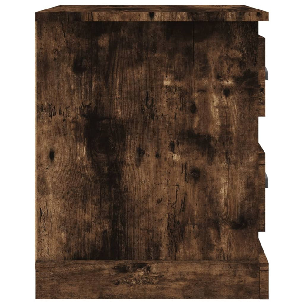 Nachtkastje 39x39x47,5 cm bewerkt hout gerookt eiken MeubelReus