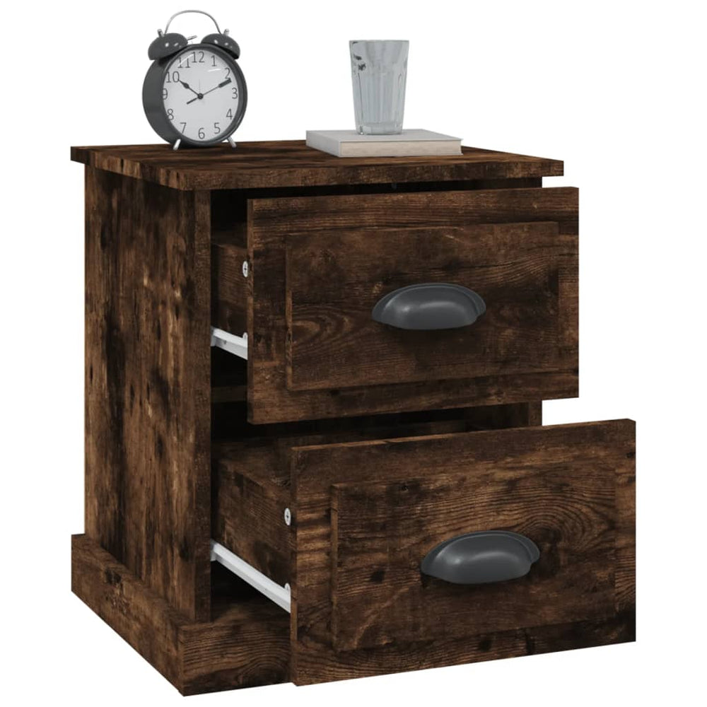Nachtkastjes 2 st 39x39x47,5 cm bewerkt hout gerookt eikenkleur MeubelReus