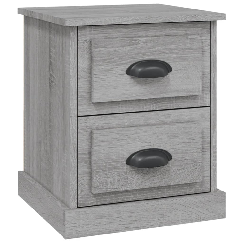 Nachtkastje 39x39x47,5 cm bewerkt hout grijs sonoma eikenkleur MeubelReus