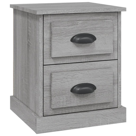 Nachtkastje 39x39x47,5 cm bewerkt hout grijs sonoma eikenkleur MeubelReus