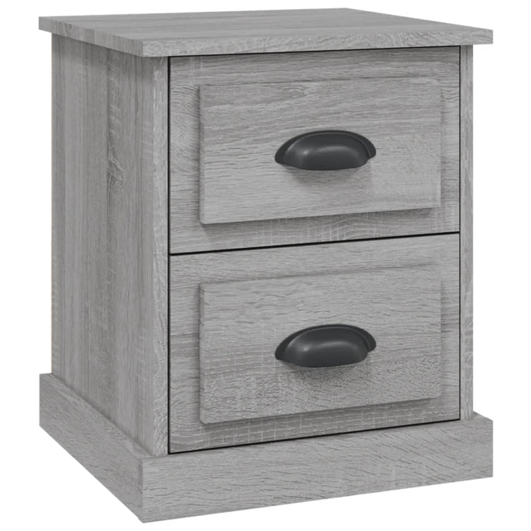 Nachtkastje 39x39x47,5 cm bewerkt hout grijs sonoma eikenkleur MeubelReus