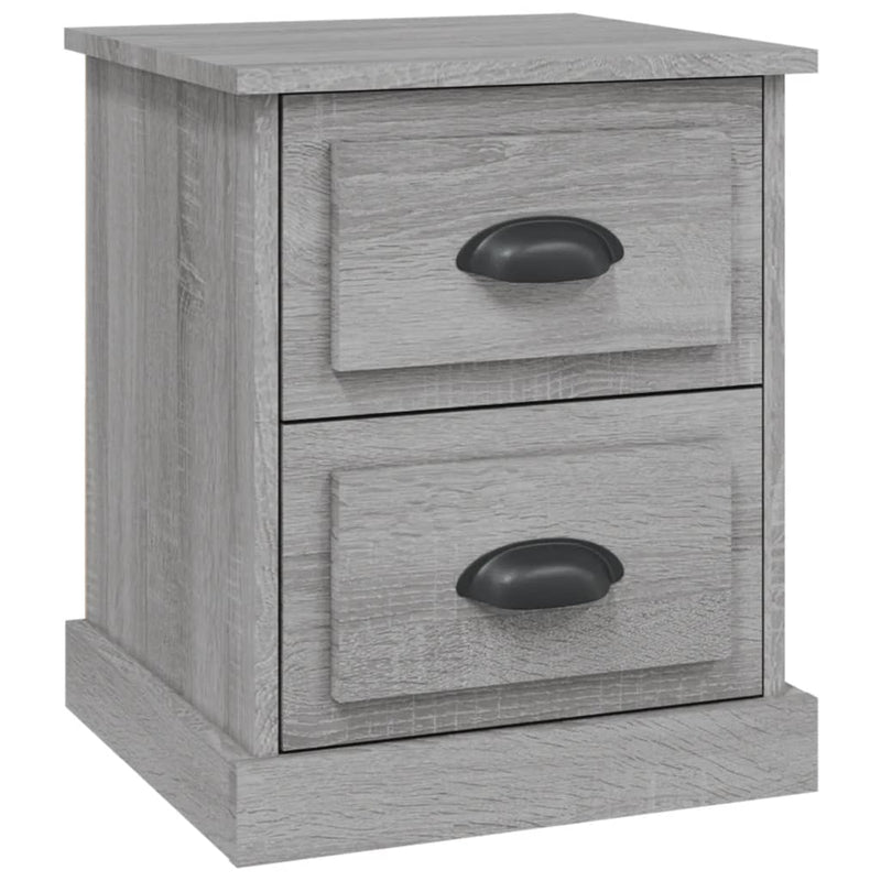 Nachtkastje 39x39x47,5 cm bewerkt hout grijs sonoma eikenkleur MeubelReus