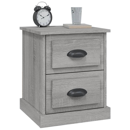 Nachtkastje 39x39x47,5 cm bewerkt hout grijs sonoma eikenkleur MeubelReus