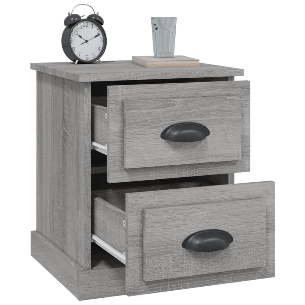 Nachtkastje 39x39x47,5 cm bewerkt hout grijs sonoma eikenkleur MeubelReus