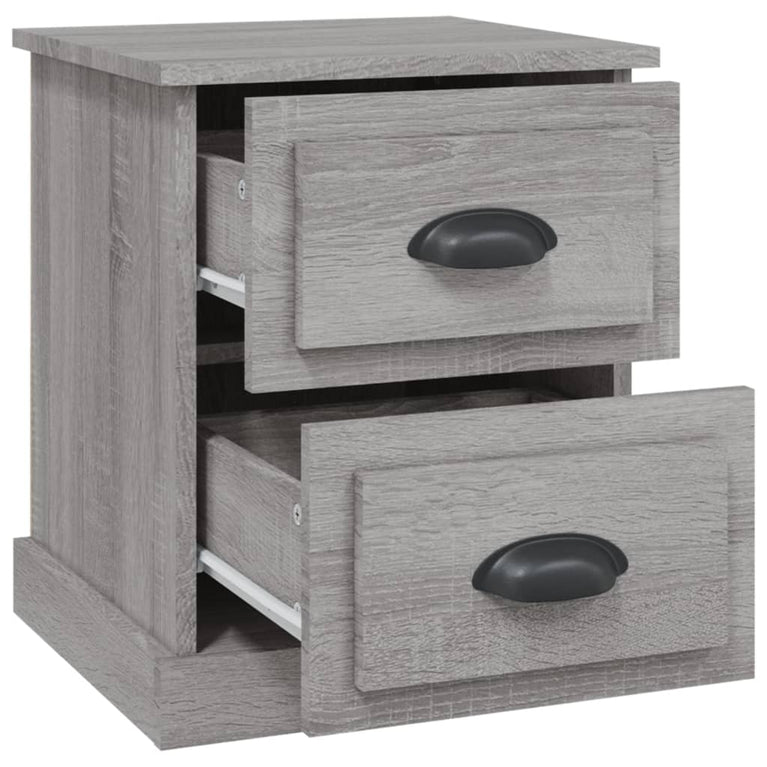 Nachtkastje 39x39x47,5 cm bewerkt hout grijs sonoma eikenkleur MeubelReus