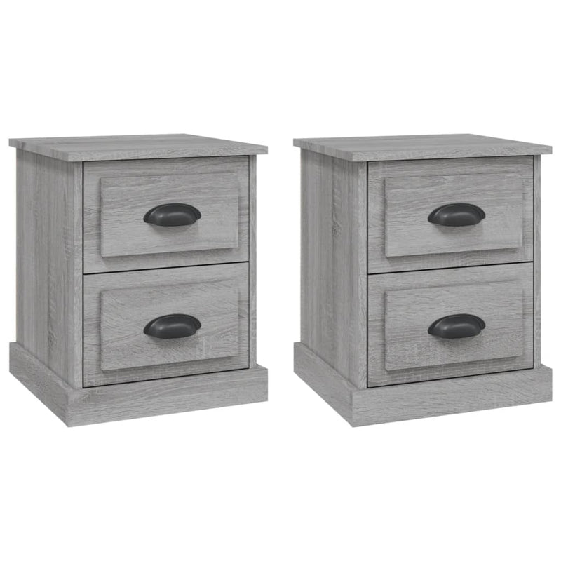Nachtkastjes 2 st 39x39x47,5 cm bewerkt hout grijs sonoma eiken MeubelReus