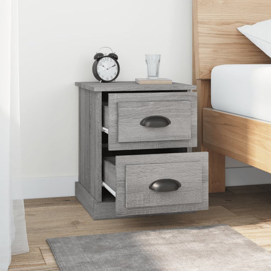 Nachtkastjes 2 st 39x39x47,5 cm bewerkt hout grijs sonoma eiken MeubelReus