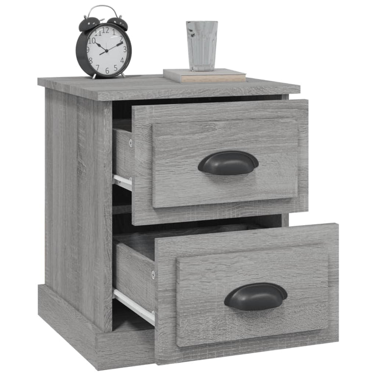 Nachtkastjes 2 st 39x39x47,5 cm bewerkt hout grijs sonoma eiken MeubelReus
