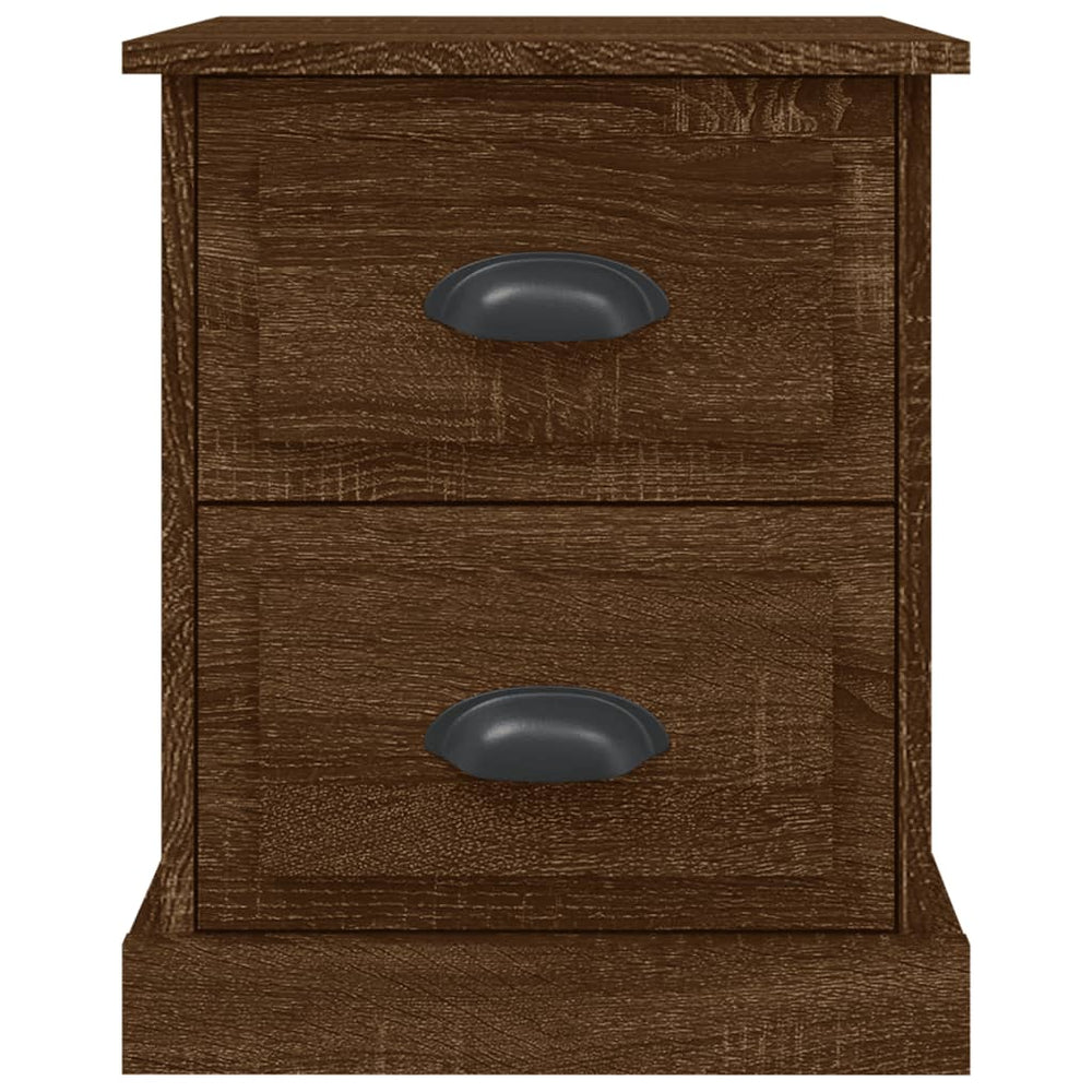 Nachtkastje 39x39x47,5 cm bewerkt hout bruin eikenkleur MeubelReus