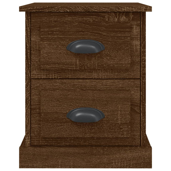 Nachtkastje 39x39x47,5 cm bewerkt hout bruin eikenkleur MeubelReus