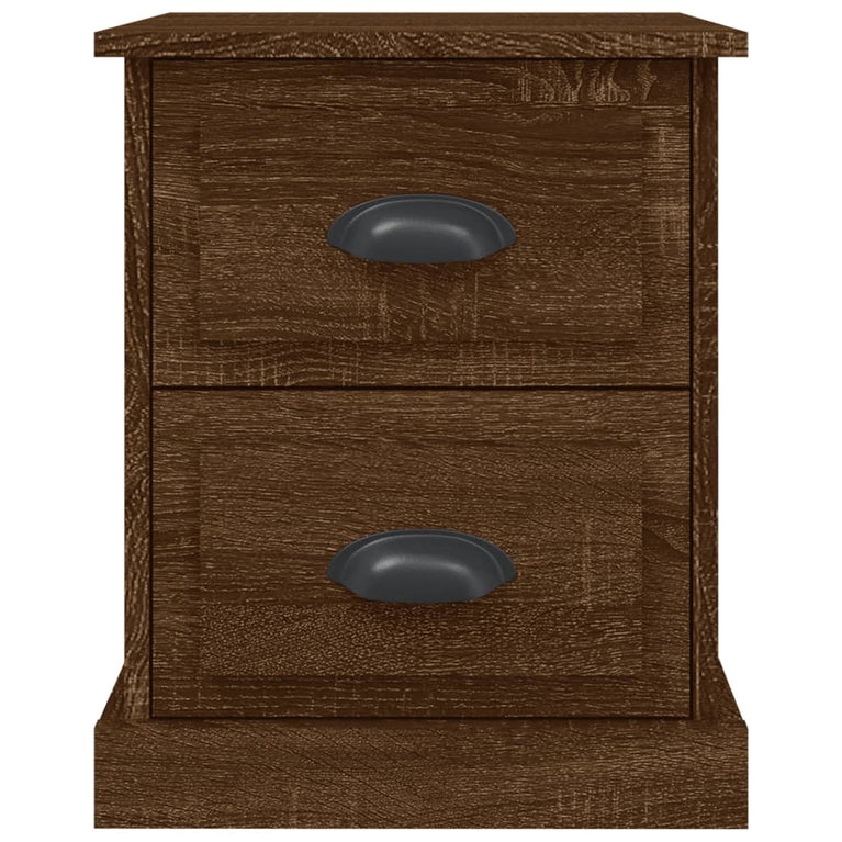 Nachtkastje 39x39x47,5 cm bewerkt hout bruin eikenkleur MeubelReus