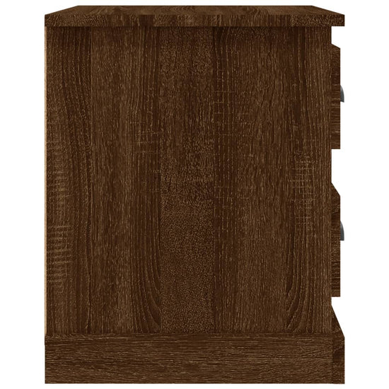 Nachtkastje 39x39x47,5 cm bewerkt hout bruin eikenkleur MeubelReus