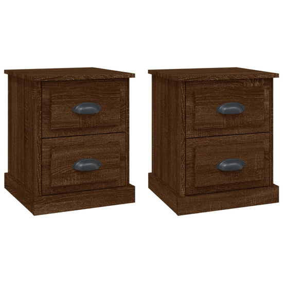 Nachtkastjes 2 st 39x39x47,5 cm bewerkt hout bruin eikenkleur MeubelReus