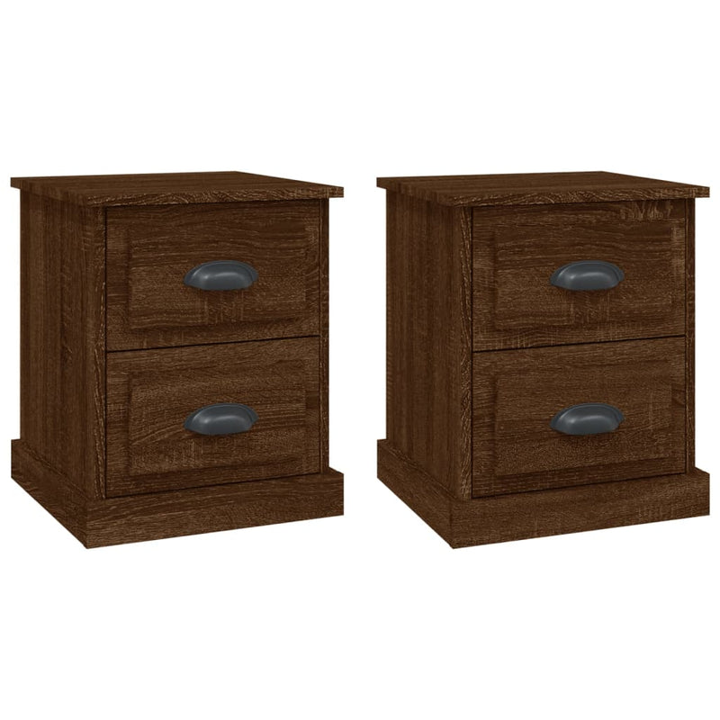 Nachtkastjes 2 st 39x39x47,5 cm bewerkt hout bruin eikenkleur MeubelReus