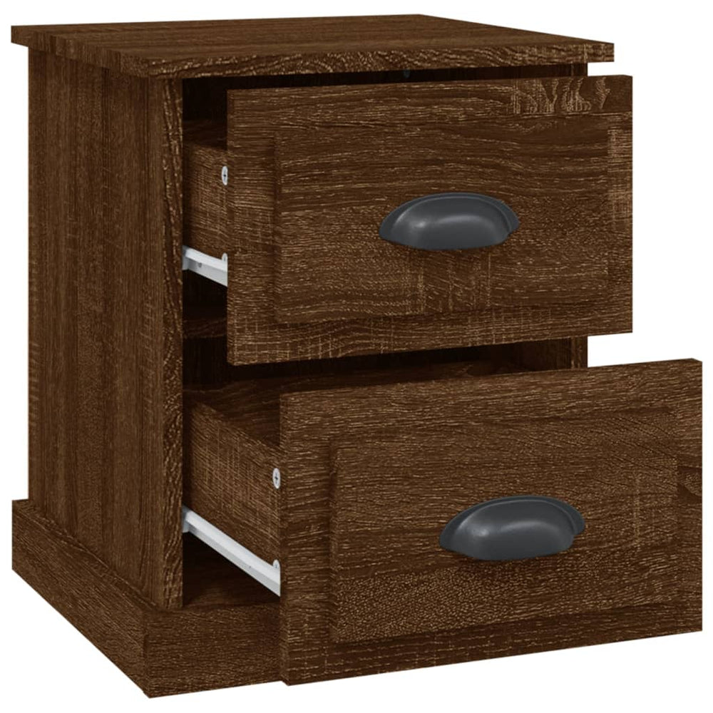 Nachtkastjes 2 st 39x39x47,5 cm bewerkt hout bruin eikenkleur MeubelReus