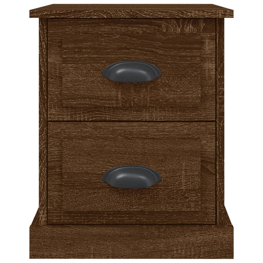 Nachtkastjes 2 st 39x39x47,5 cm bewerkt hout bruin eikenkleur MeubelReus