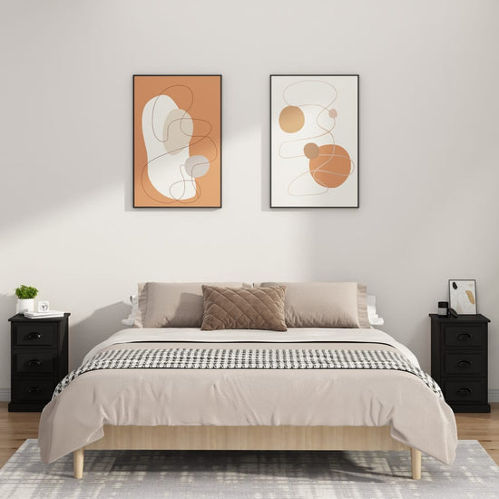 Nachtkastje 39x39x67 cm bewerkt hout zwart MeubelReus