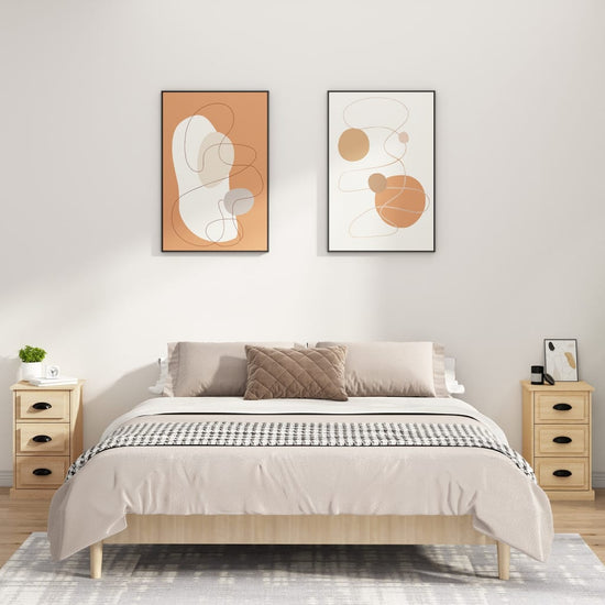 Nachtkastje 39x39x67 cm bewerkt hout sonoma eikenkleurig MeubelReus